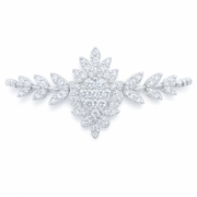 925 Sterling Silver Floral Designer Bracelet for Women – Sparkling CZ Leaf Pattern - SILVER OCEAN 925 Sterling Silver Floral Designer Bracelet for Women – Sparkling CZ Leaf Pattern